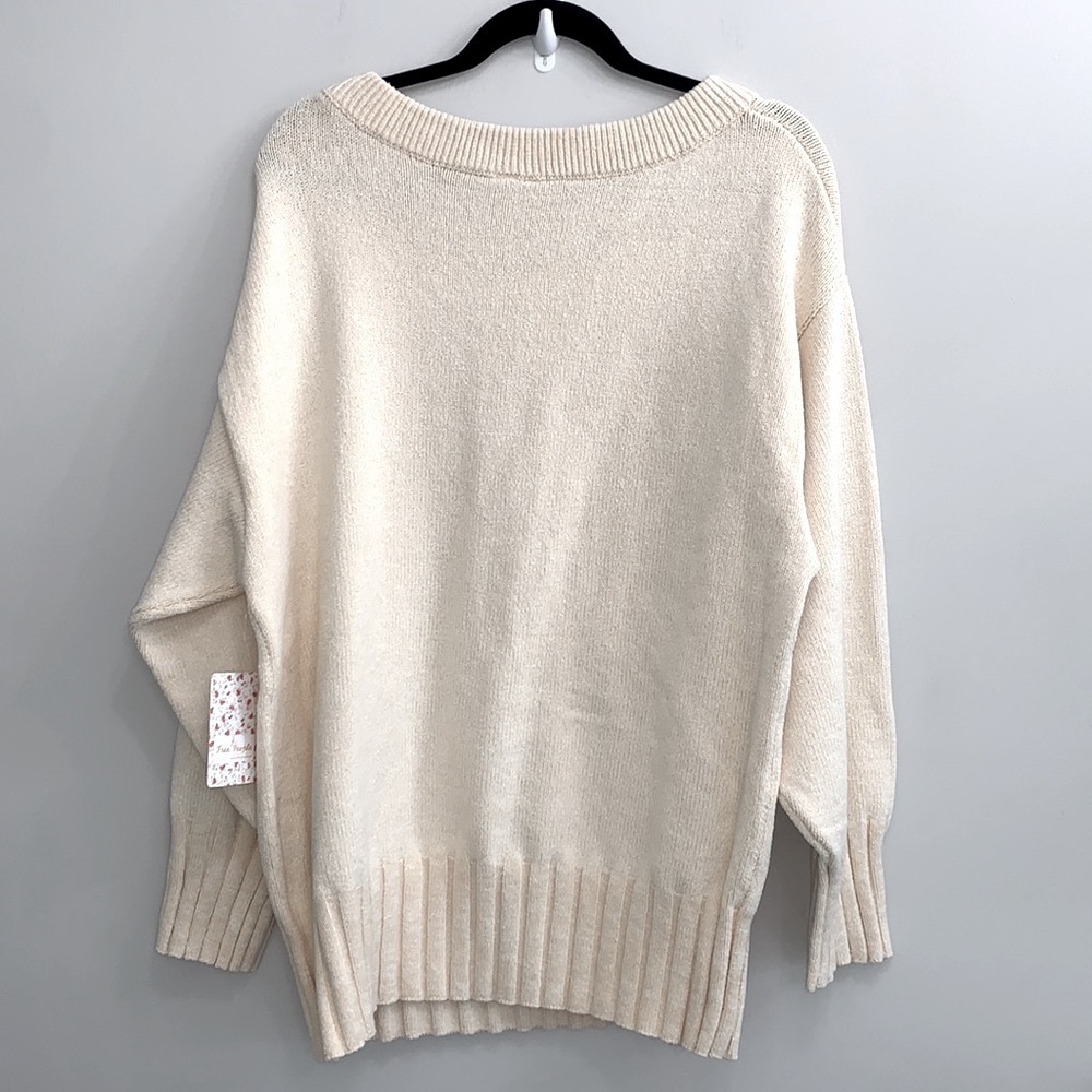 Free People Street Fair Tunic Sweater Ivory Combo - Picture 12 of 13